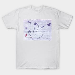 Splash Scribble and Red Leaf T-Shirt